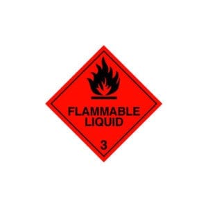 chemical label for acetone.